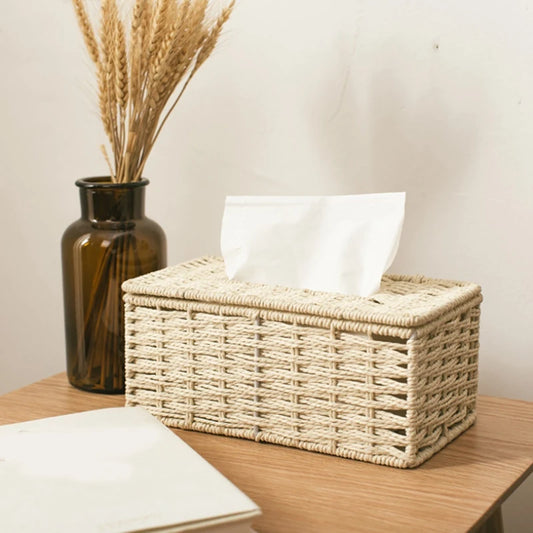 Rattan Tissue Box Vintage Container, Decoration for all rooms