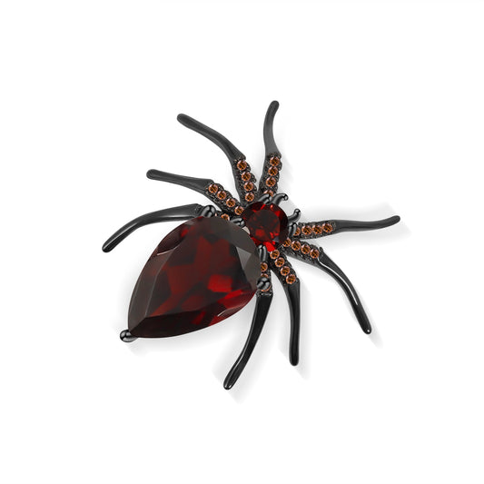 GEM&#39;S BALLET 5.9Ct Natural Garnet Spider Brooches Sterling Sliver 925 - todayshealthandwellnessshop