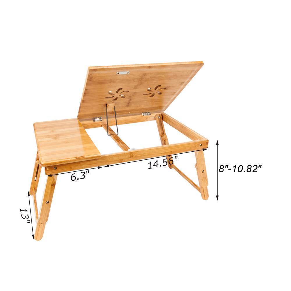 Bamboo Laptop Desk Adjustable  Bed Tray - todayshealthandwellnessshop