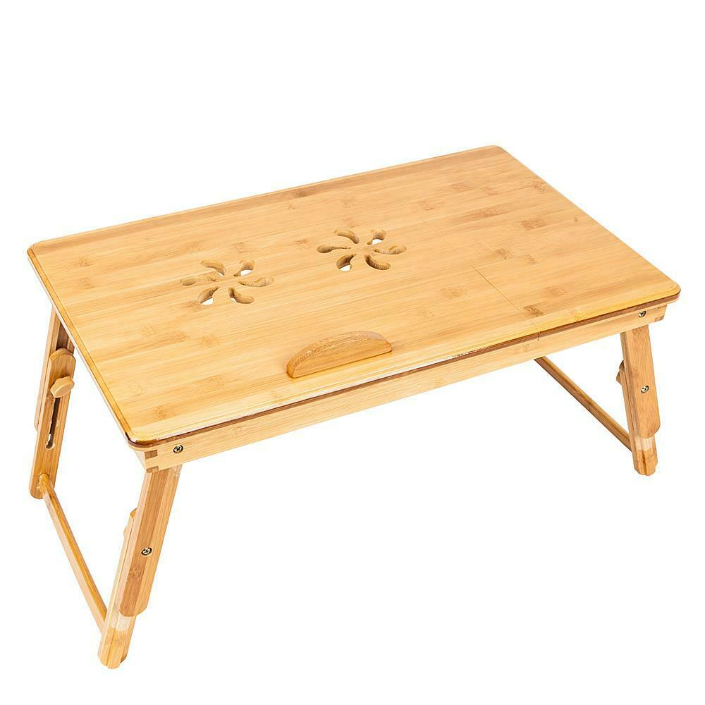 Bamboo Laptop Desk Adjustable  Bed Tray - todayshealthandwellnessshop