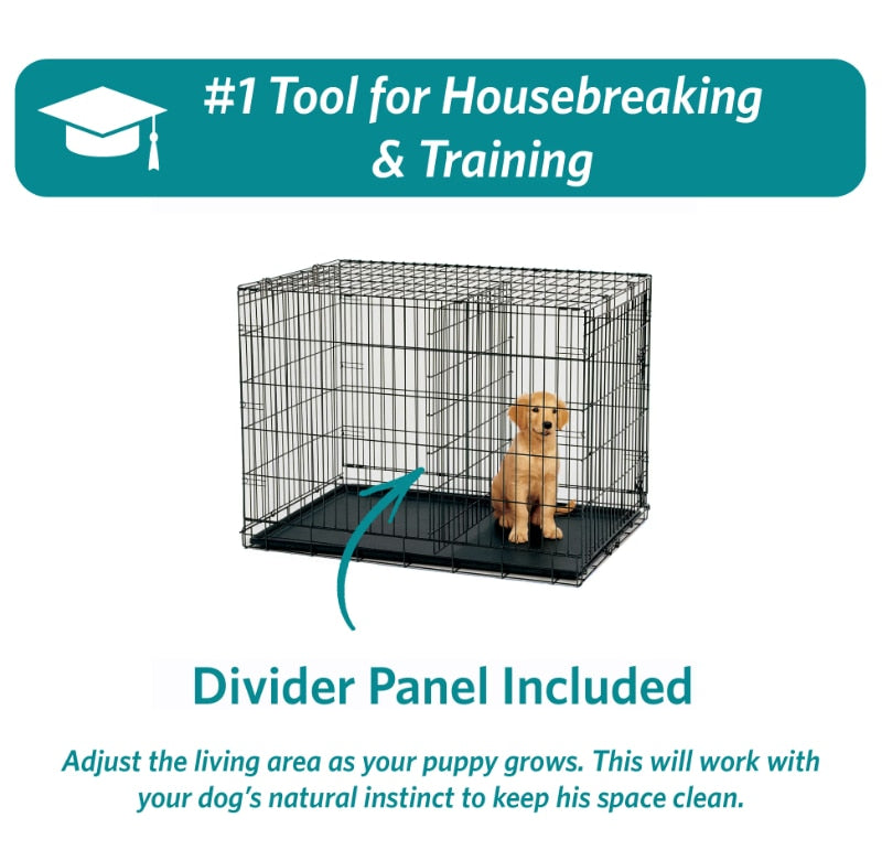 Double Door Folding Metal Dog Crate - todayshealthandwellnessshop
