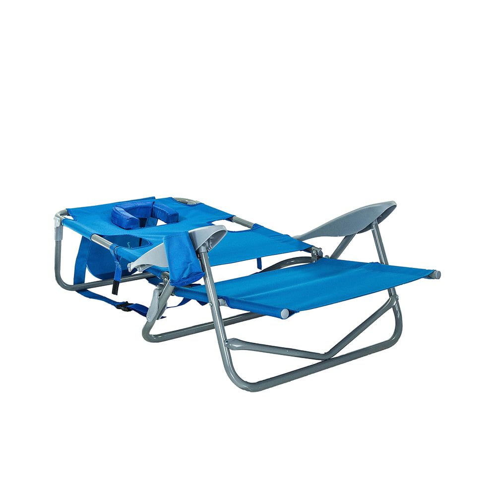 Backpack Steel Beach Chair - Blue Folding Stool - todayshealthandwellnessshop