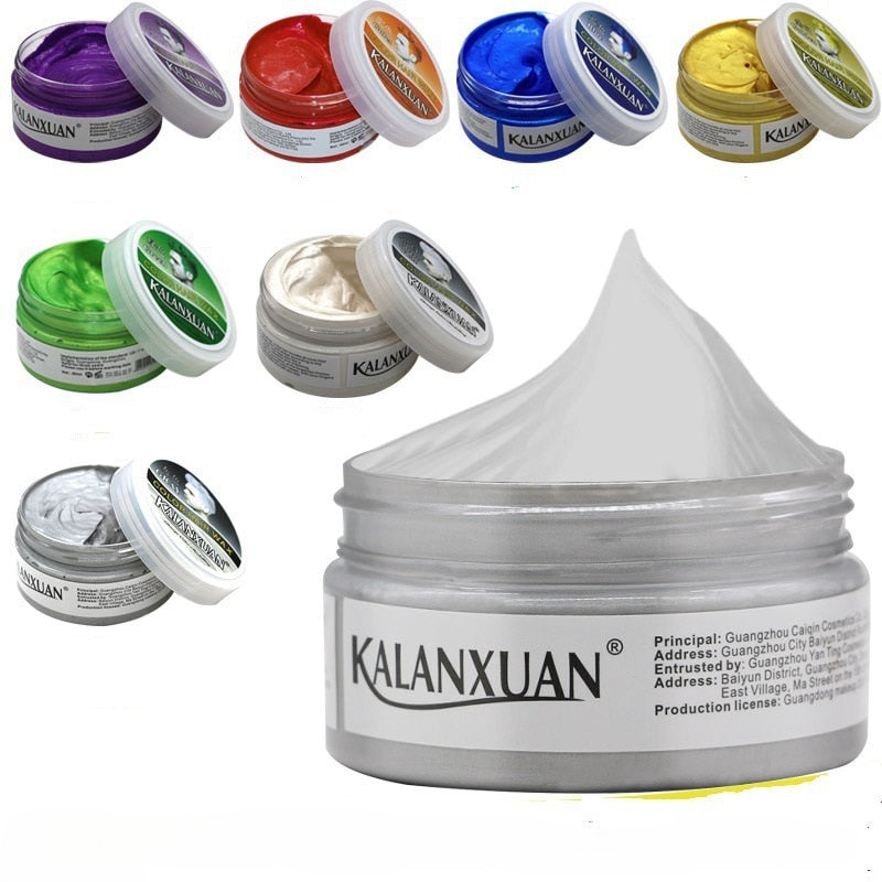 9 Color Fashion Temporary Color Dye Hair Wax Cream Styling Modeling