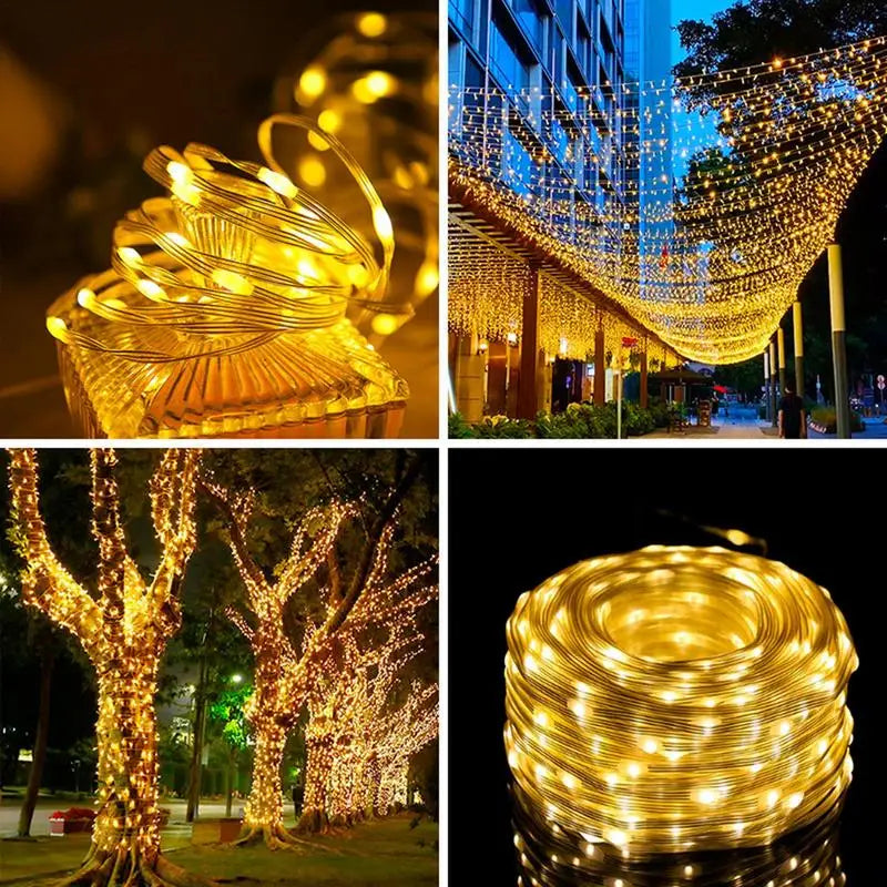 Solar Garden String Lights IP67 Waterproof Remote Control lights