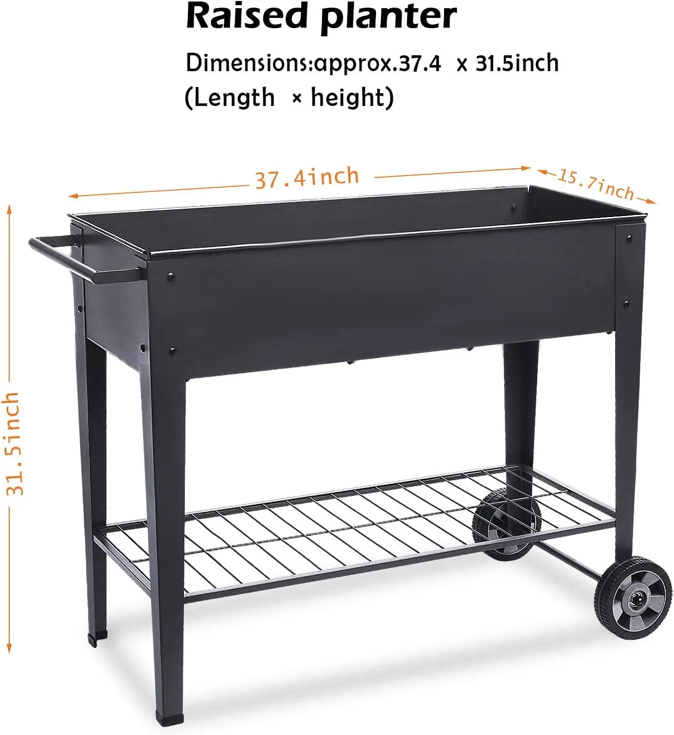 FOYUEE Raised Planter Box with Legs Outdoor Elevated Garden Bed On Wheels for Vegetables Flower Herb Patio