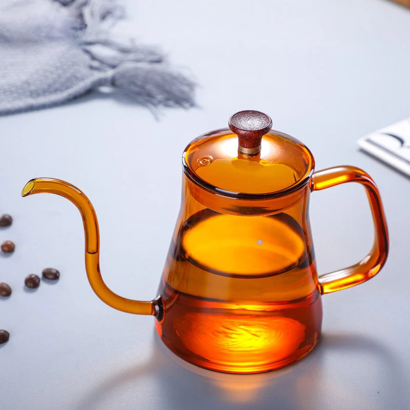 Kitchen Accessories Hand Drip Coffee Set Gooseneck Kettle Barista Tools Coffeeware Teaware Swan Neck Teapot Tea Pot Glass Pots