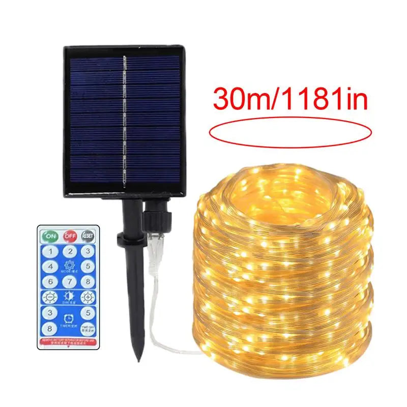 Solar Garden String Lights IP67 Waterproof Remote Control lights