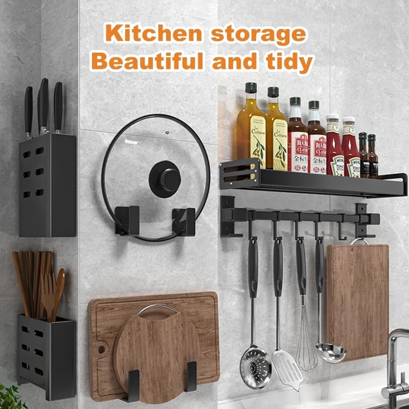 Wall-mounted Spice Storage Knife Holder - todayshealthandwellnessshop