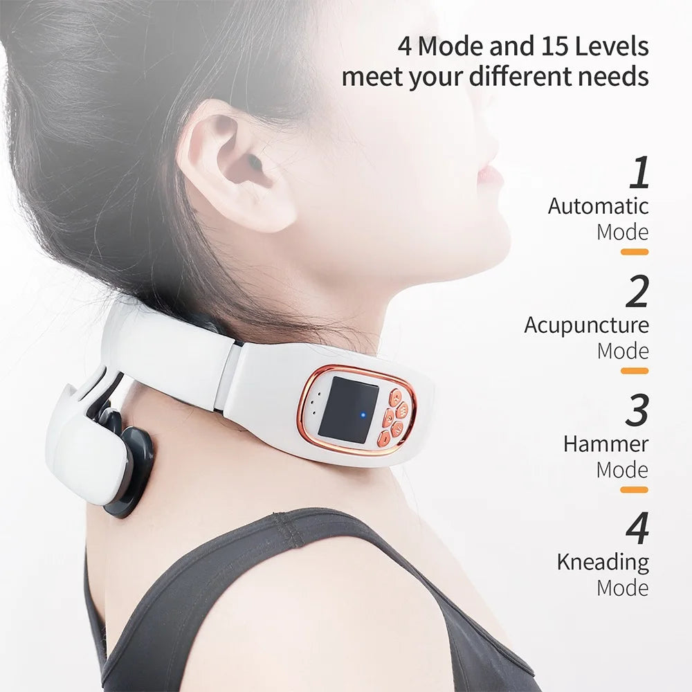 Neck Massage Instrument Intelligent Electric Rechargeable Heating Hot Pressing Magnetic Pulse