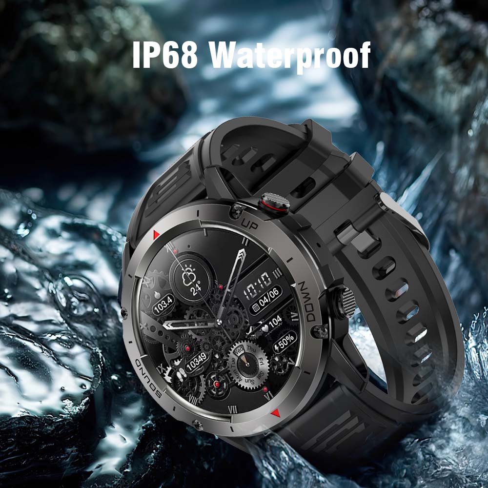 Outdoor Sports Men&#39;s Smart Watch Custom Dial 400mAh Battery IP68 Waterproof