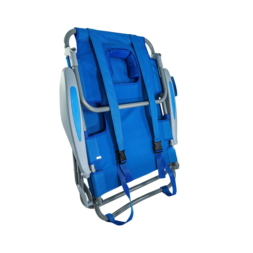 Backpack Steel Beach Chair - Blue Folding Stool - todayshealthandwellnessshop