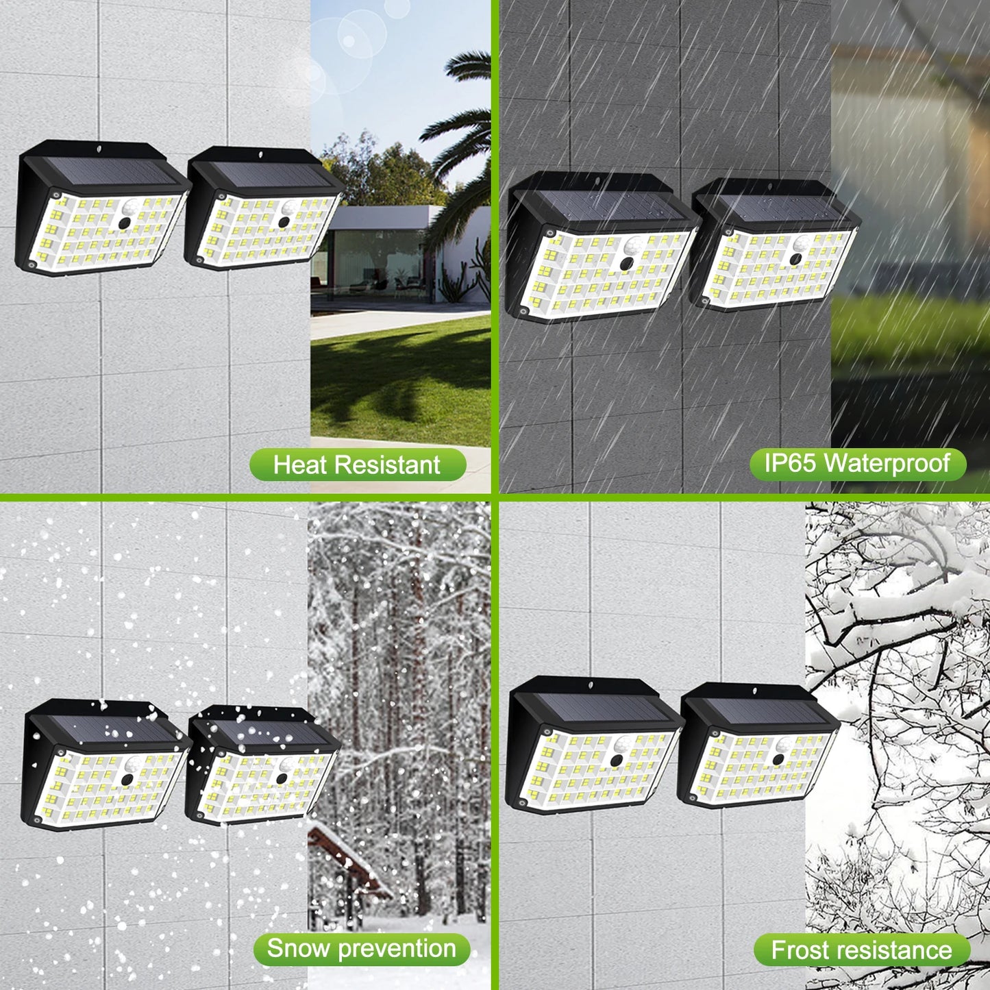 Solar Outdoor Lights 176 LED Solar Powered Motion Sensor Flood Lights IP65 Waterproof 3 Modes Wall Lamp For Outside