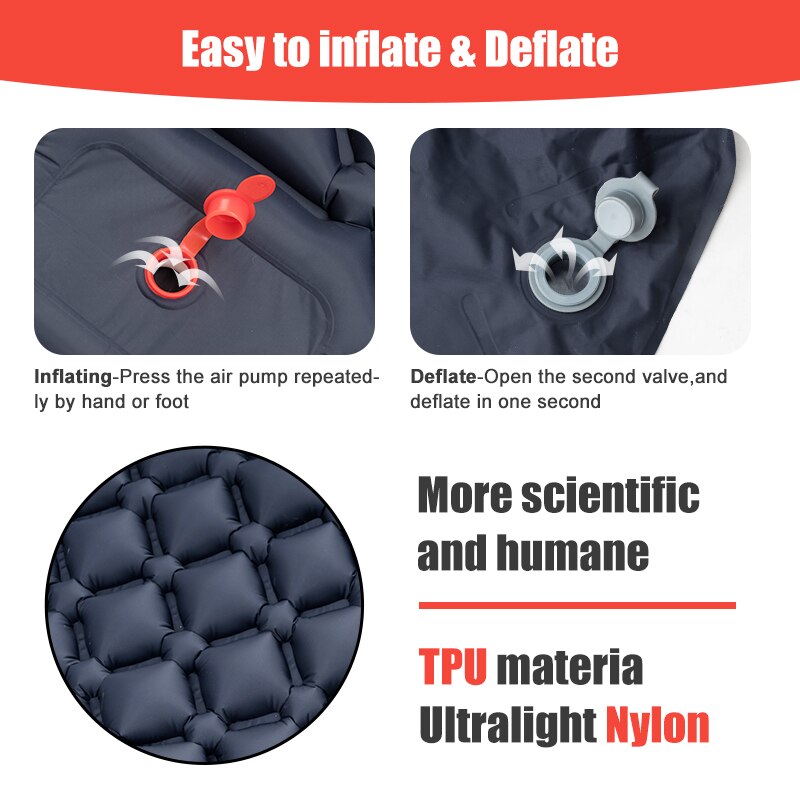 Inflatable Mattress Sleeping Pad With Pillows - todayshealthandwellnessshop