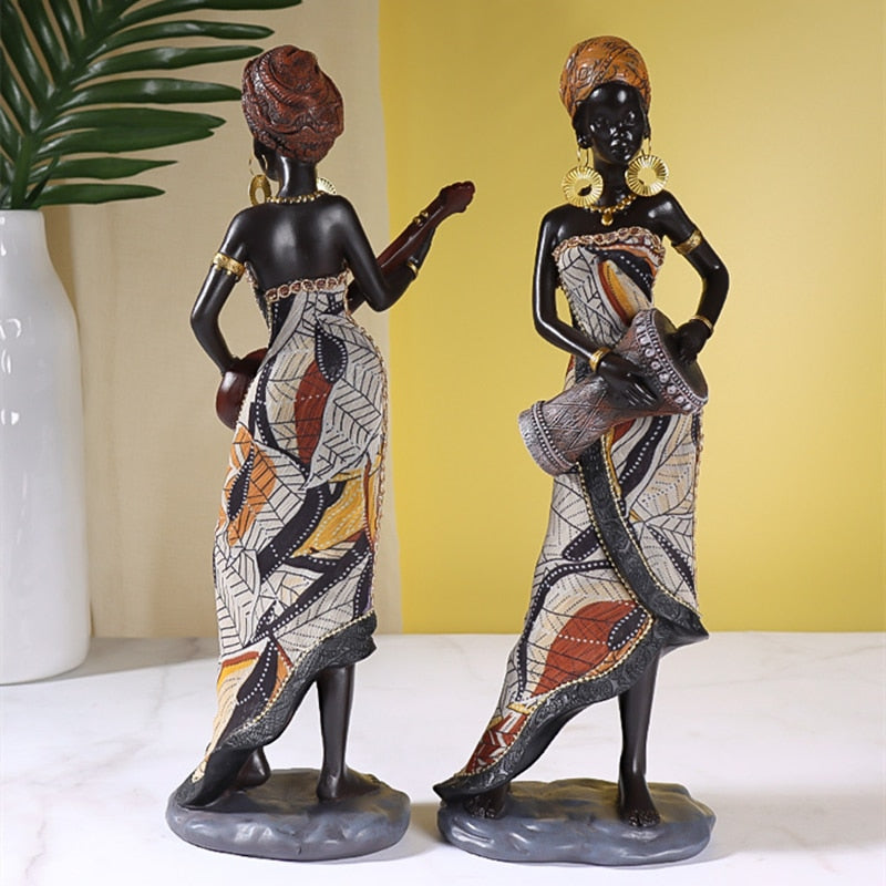 Vintage African Crafts Ornament Black Women Art Sculpture - todayshealthandwellnessshop