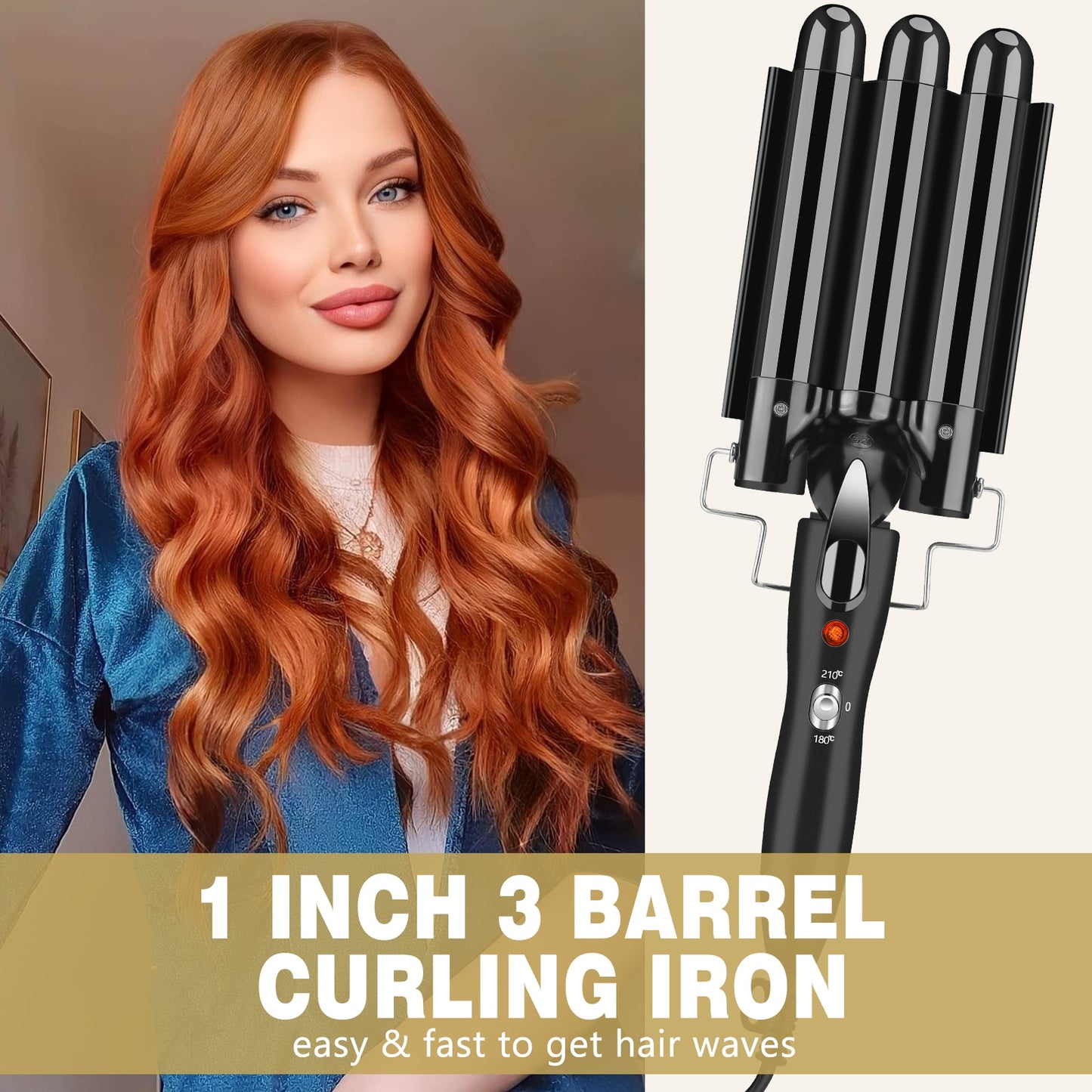 25mm 1 Inch 3 Barrel Curling Iron - todayshealthandwellnessshop